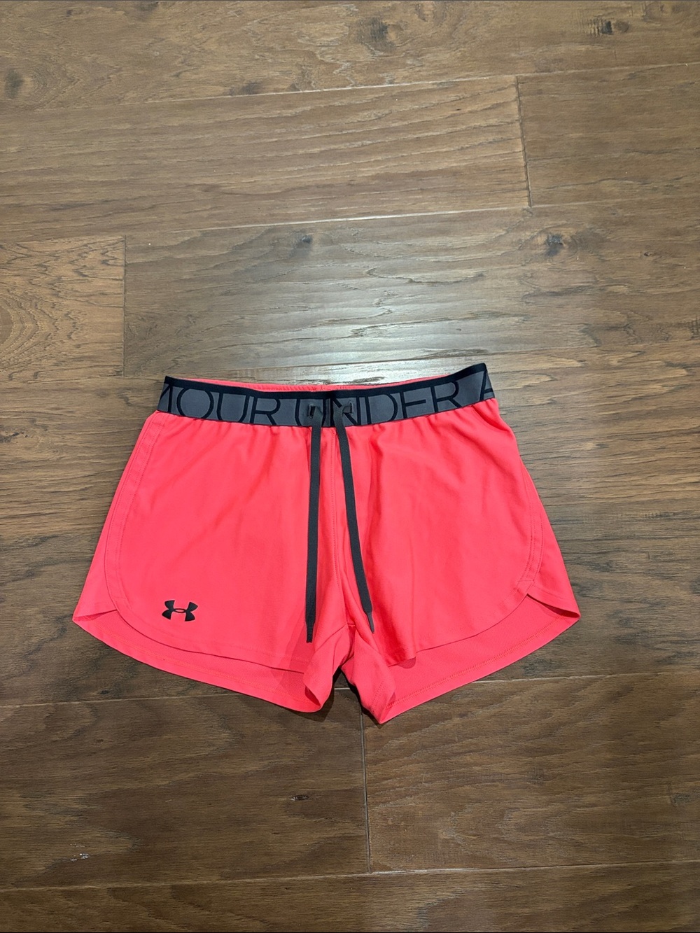 Under Armour Coral-Pink Women's Athletic Shorts with Branded Waistband